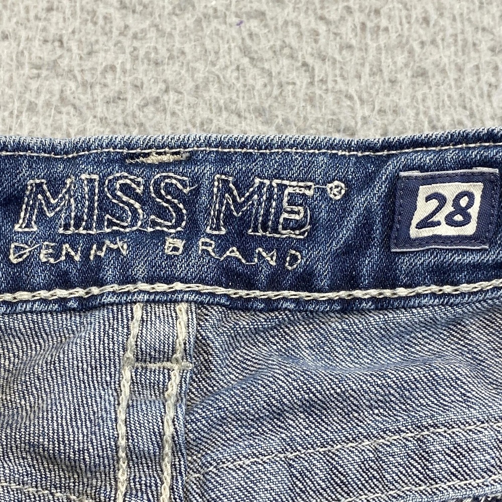 Miss Me Jeans‎ Womens 28 Blue Boyfriend Capri Distressed Contrast Stitching - Picture 8 of 12